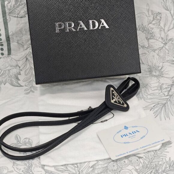 Prada Saffiano Leather Bolo Tie Unisex - Picture 1 of 4